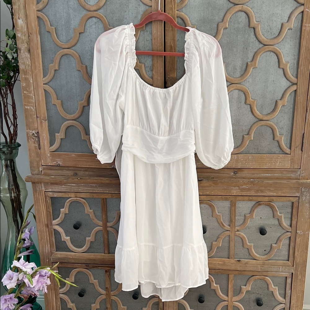 Zara White Flowy Blouse